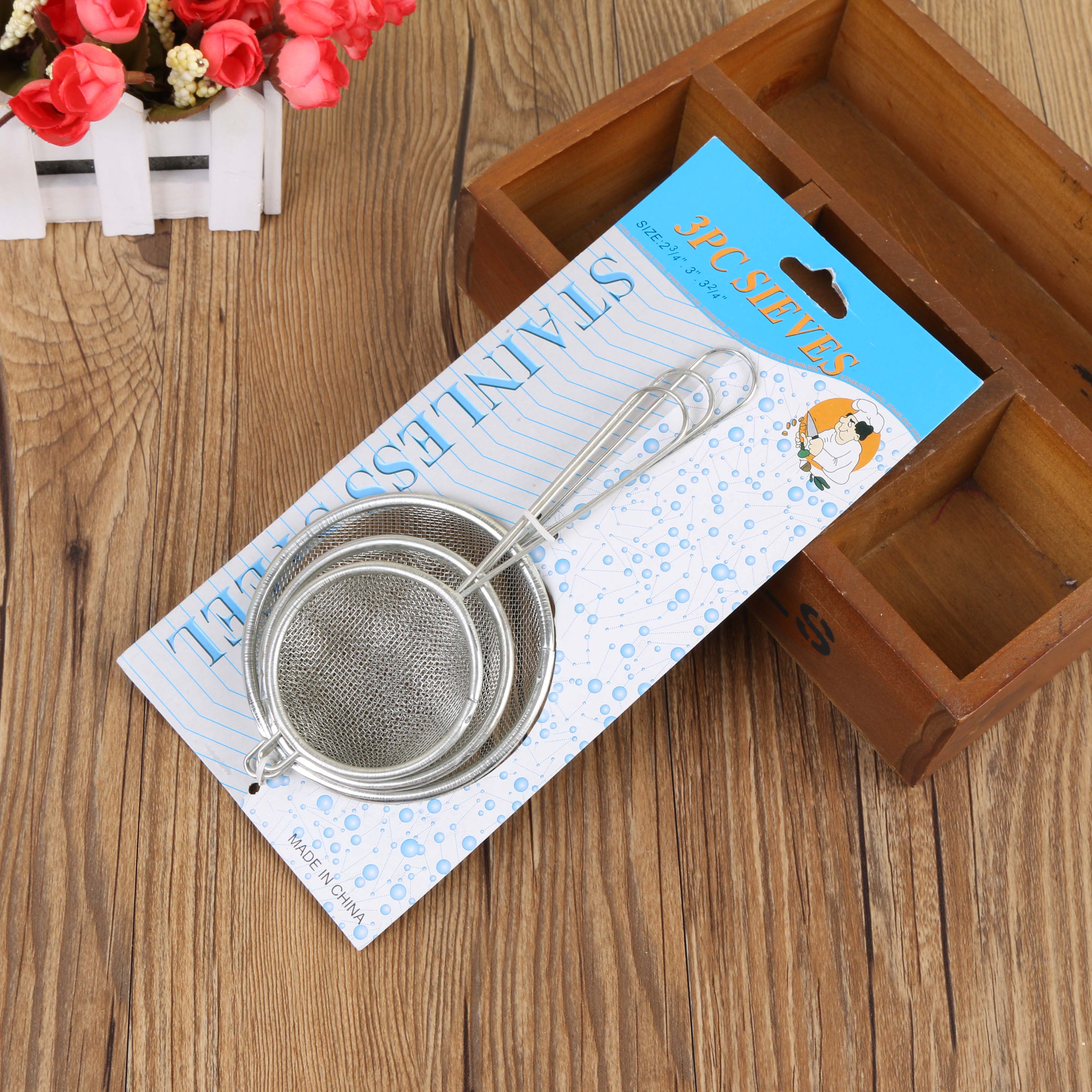 Small stainless steel oil grid juice and soy milk filter screen, oil foam scooping spoon, strainer sieve