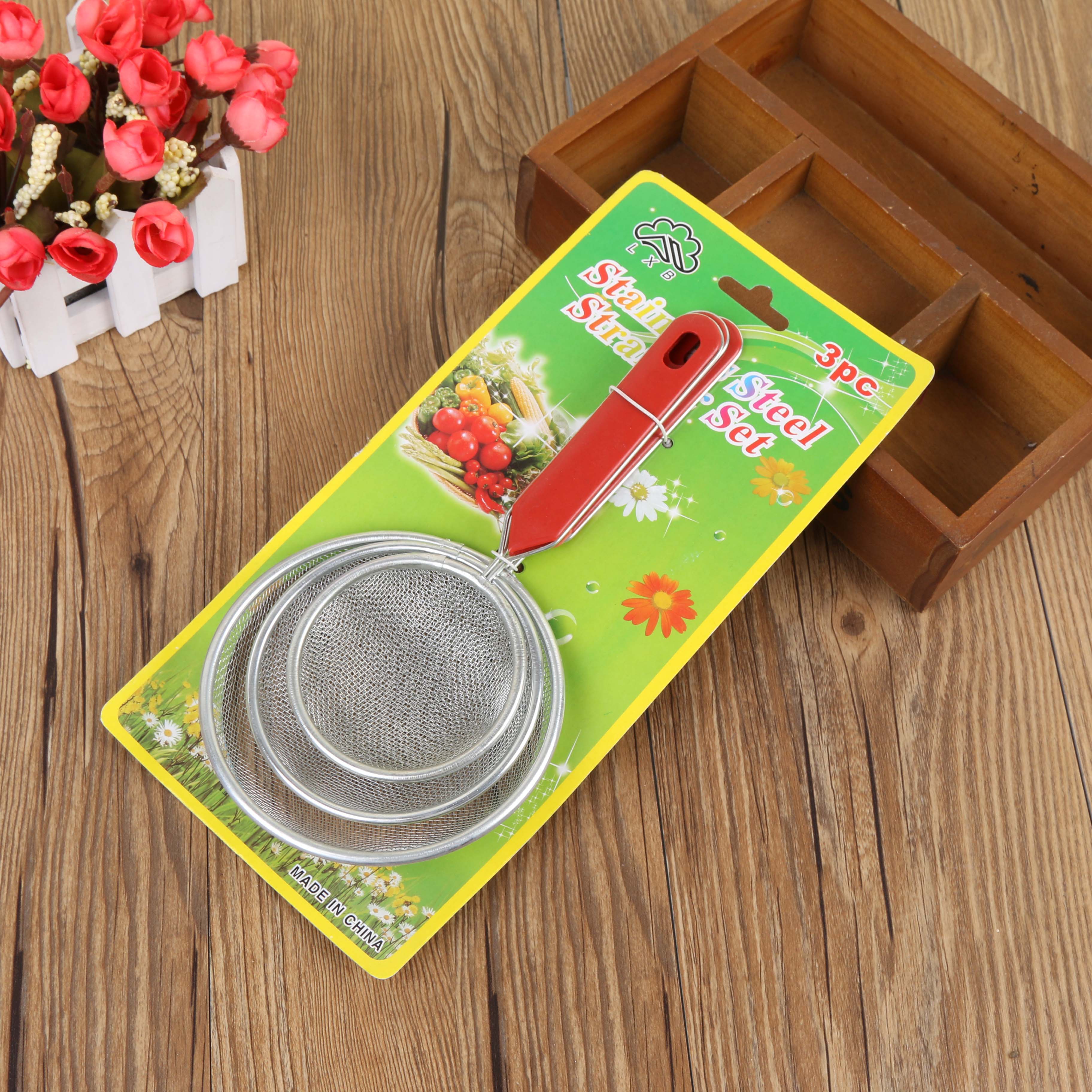 Stainless steel oil grid juice and soy milk filter screen, oil foam scooping spoon, strainer sieve