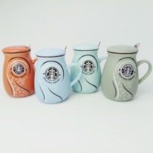 骏工陶瓷个性创意星巴克色釉口袋咖啡杯情侣学生生日礼品茶水杯