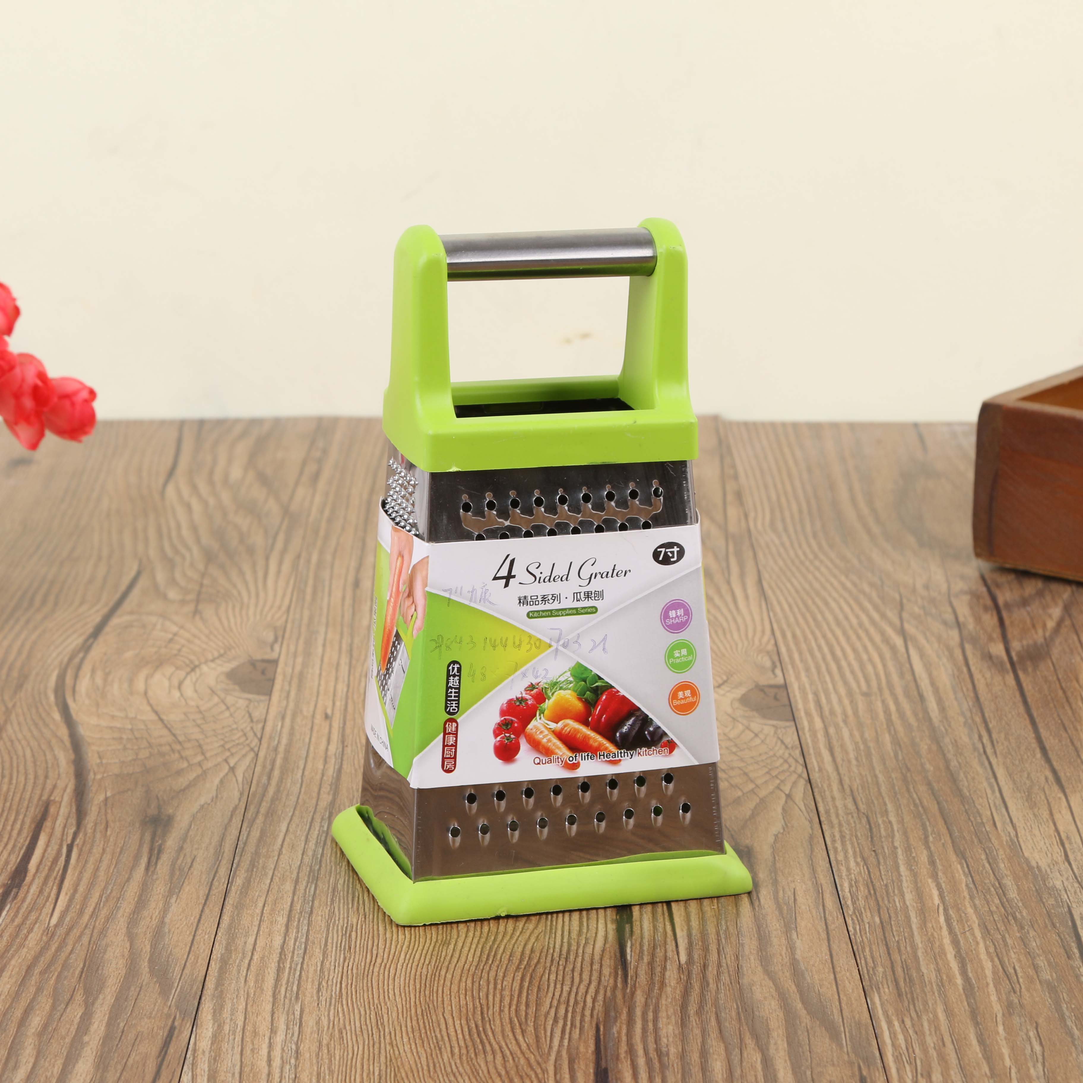 Kitchen stainless steel bubble scraper, grater, four-sided grater, wire applicator, wire cutter, multi-functional four-sided grater details Picture