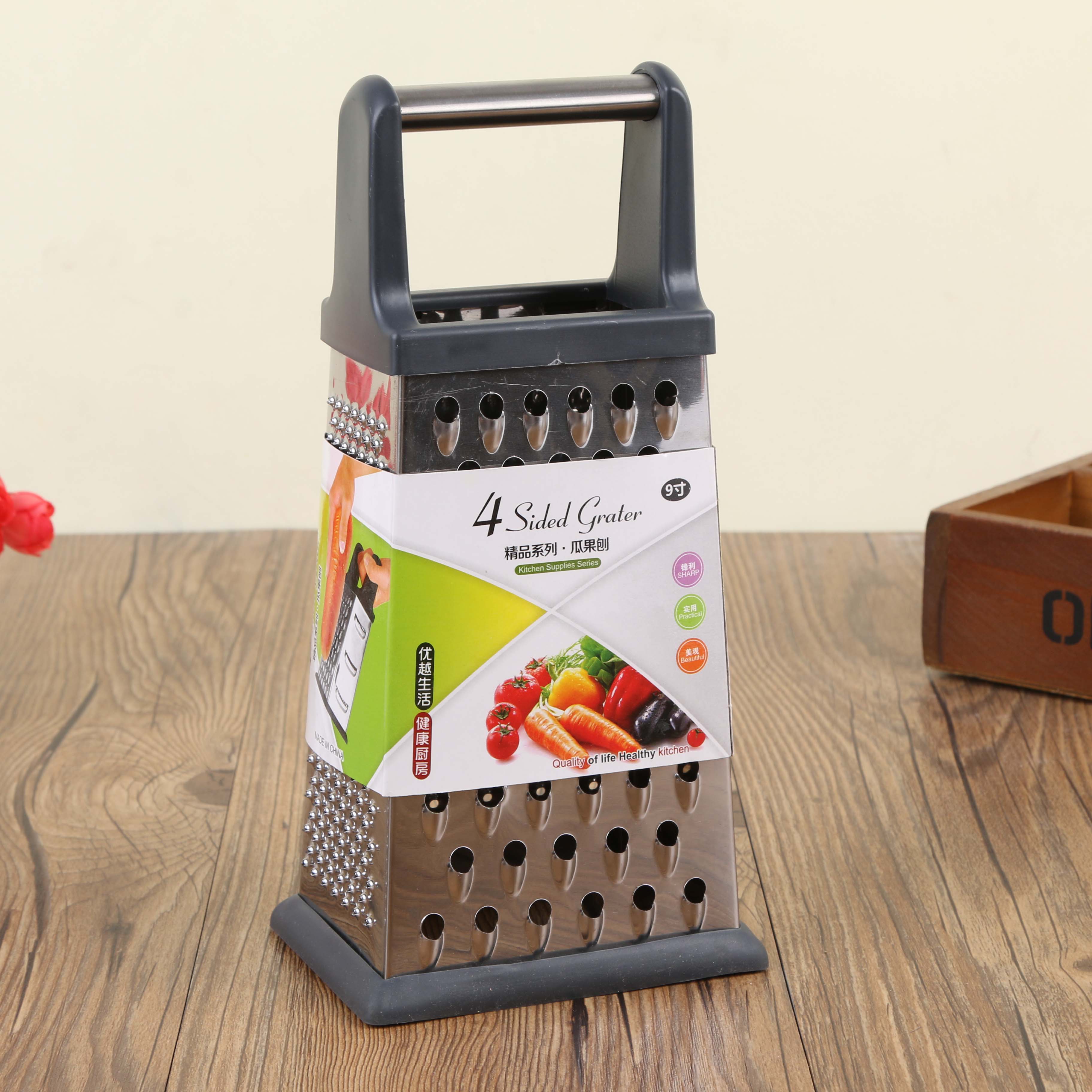 Kitchen stainless steel bubble scraper, grater, four-sided grater, wire applicator, wire cutter, multi-functional four-sided grater Specification image