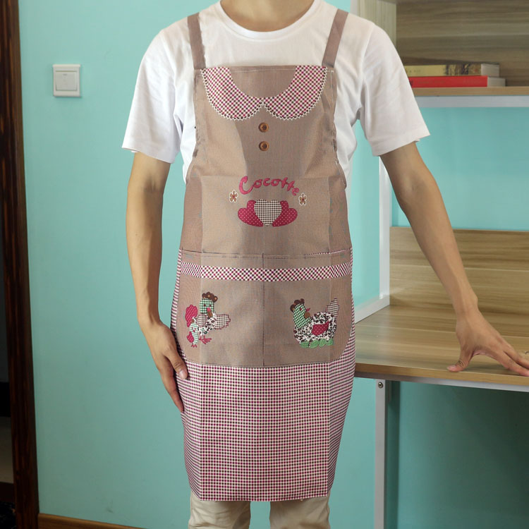 缎桃小鸡围裙