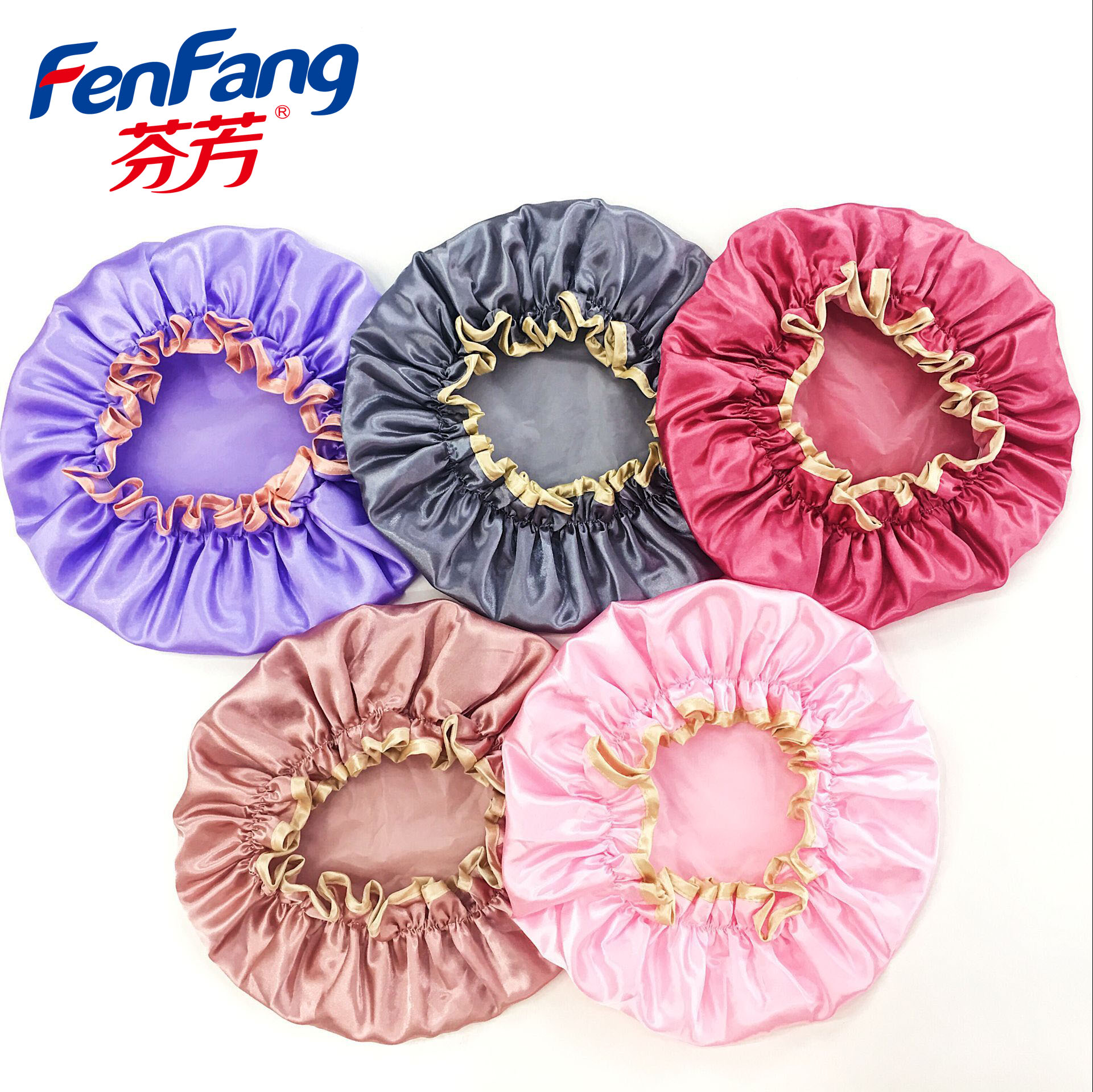 Factory direct sales of single-color double-layer waterproof shower caps, thickened oil-proof and oil-proof shower caps, and makeup and grooming caps