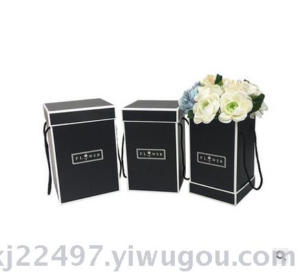 Hand - held gift box flower gift box tall tube square cuddle bucket flower box gift box