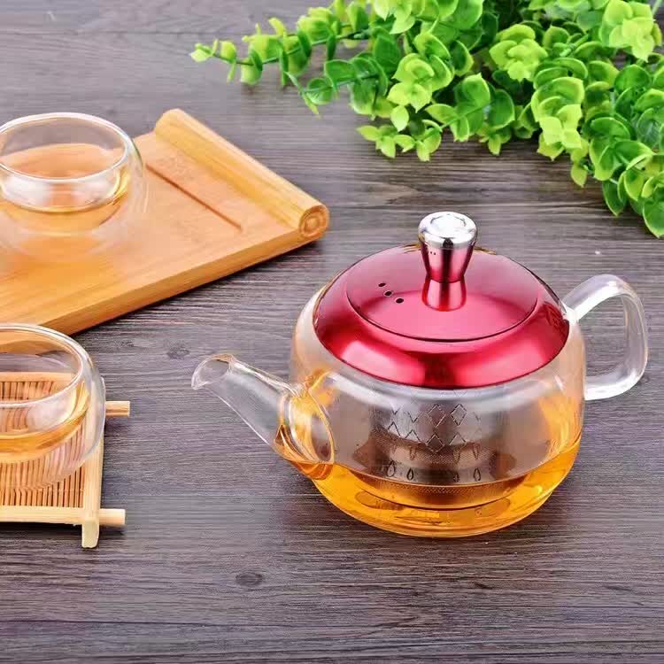 Glass Teapot With Open Flame details Picture