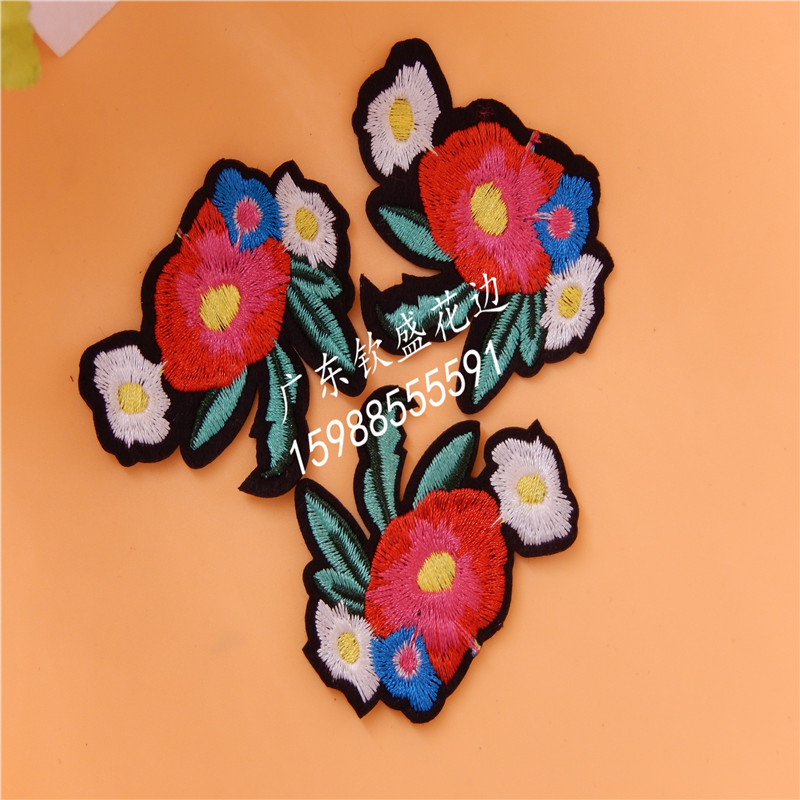 Factory direct sales, customizable water-soluble lace colored self-adhesive flowers Specification image