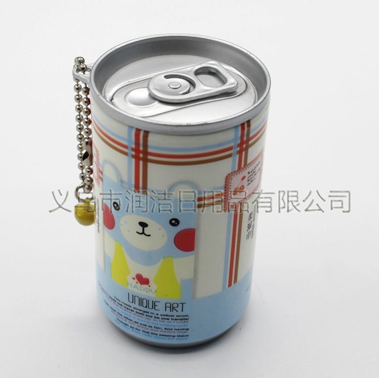 外贸卡通熊罐装可乐桶便携车载湿巾30PCS细节图
