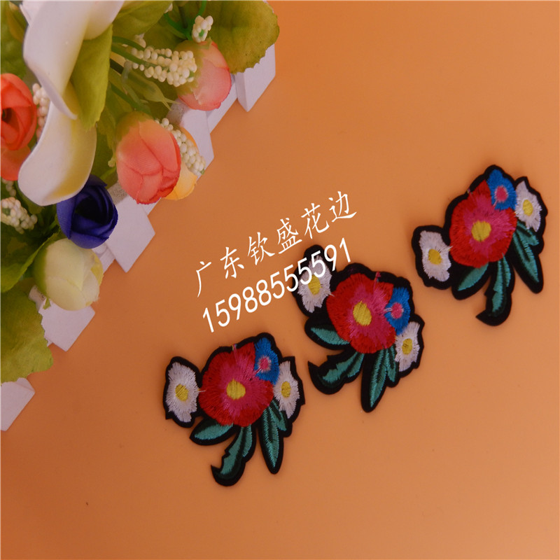 Factory direct sales, customizable water-soluble lace colored self-adhesive flowers details Picture