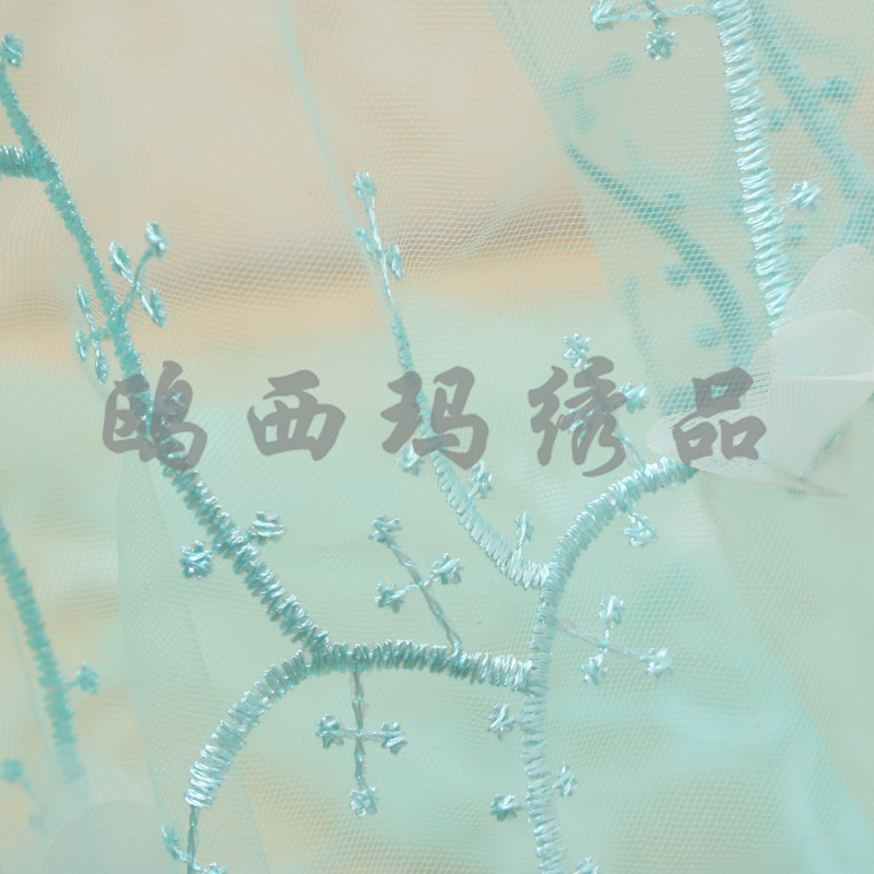 A variety of colors of chiffon three-dimensional custom-made embroidery mesh fabric are available in stock Application Scenario