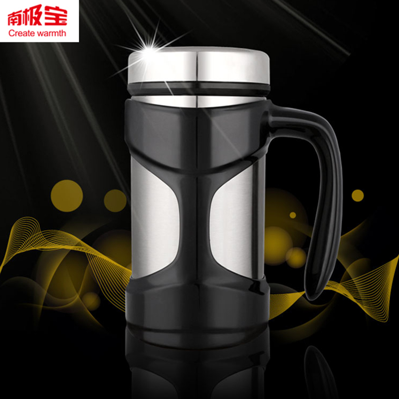 南极宝手柄杯不锈钢保温杯男女士商务杯水杯塑钢茶带茶漏茶杯
