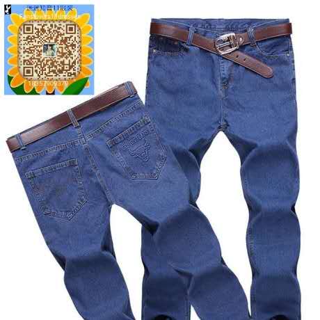 2017 new men's loose jeans classic cargo casual middle-aged and elderly pants