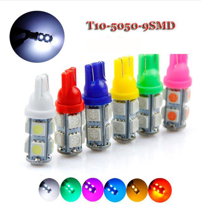 示宽灯超亮9灯LED透镜汽车灯改装通用行车灯T10