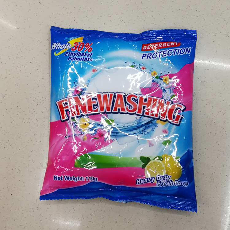 110G comercio exterior detergente en polvo venta directa de fábrica oem procesamiento de detergente en polvo gran cantidad de precio de excelente