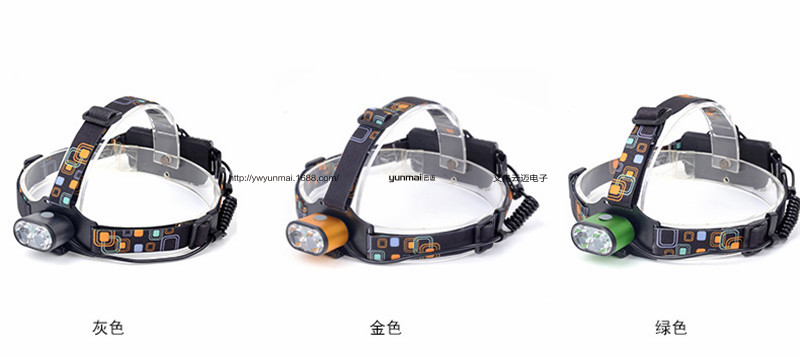 2T6强光头灯 便携户外迷你强光头灯 USB充电头灯 钓鱼灯产品图