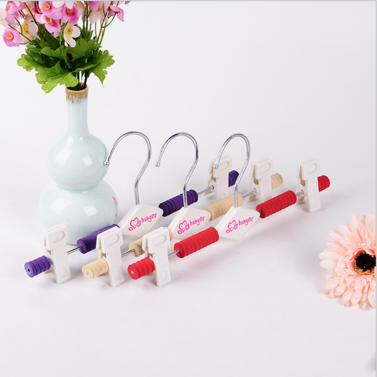 童装店裤架 彩色儿童防滑裤衣夹 童装裤架海绵塑料