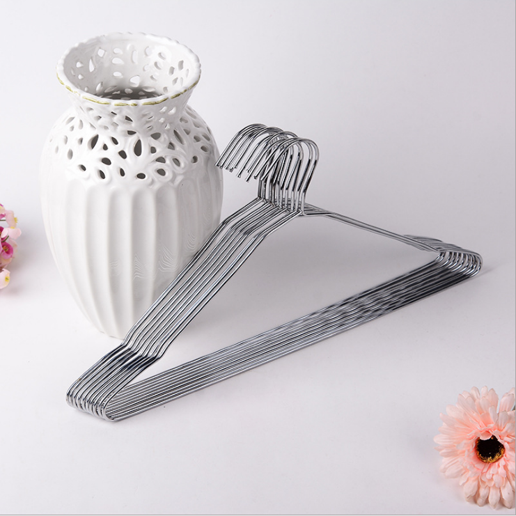 电镀金属钢丝晾衣架 成人家居干湿两用衣服架裤架加长