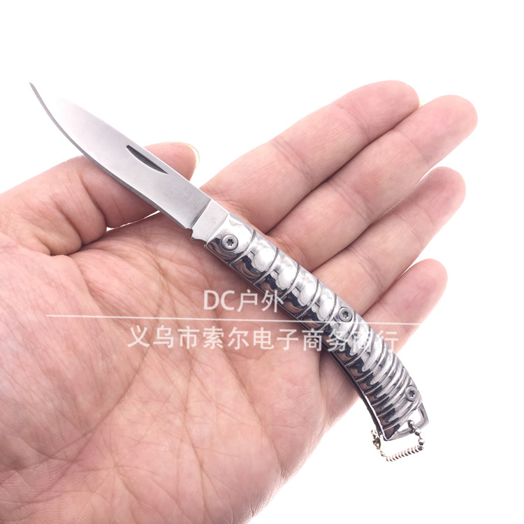 不锈钢便携随身迷你小刀户外野营防身求生折叠刀精品水果刀细节图