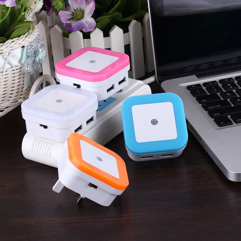Led square light-controlled human body sensor light small night light