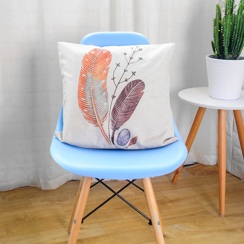 Wholesale custom car cotton and linen pillowcases, printed linen office car sofa cushion covers