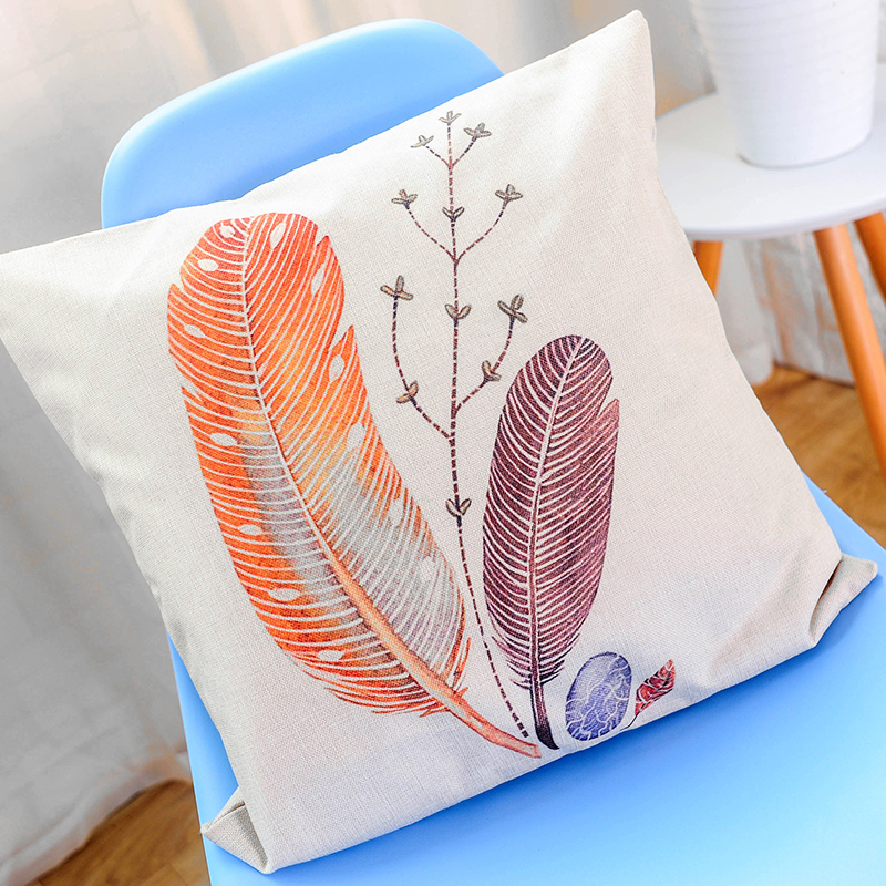 Wholesale custom car cotton and linen pillowcases, printed linen office car sofa cushion covers details Picture