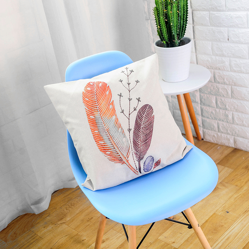 Wholesale custom car cotton and linen pillowcases, printed linen office car sofa cushion covers Specification image