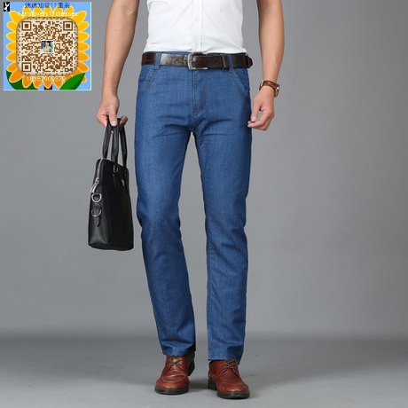 Men's straight-leg jeans for autumn and winter 2017, simple and fashionable jeans details Picture