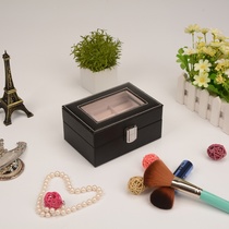 Guanyu solid color crocodile ring box full skylight PU ring exhibition box factory spot
