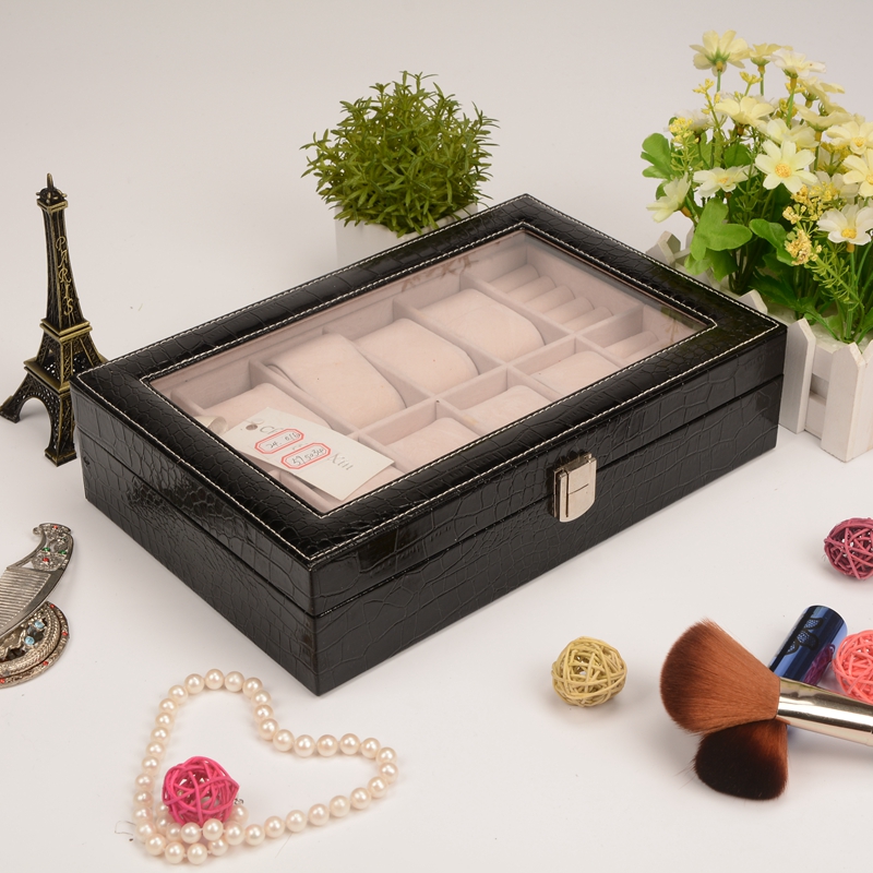 Guanyu new eight seat watch ring box full skylight watch ring receive display box