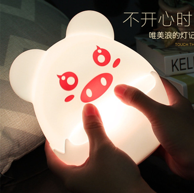 New creative LED silicone light children's animal color changing night light