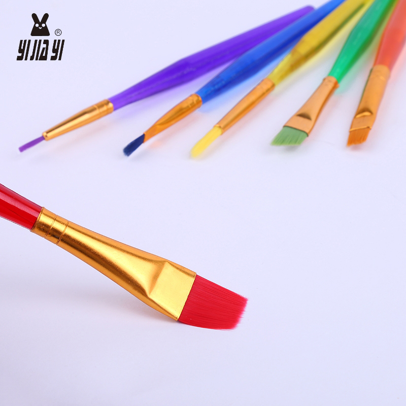 Wholesale of 6-piece sets of children's paintbrushes, candy-colored plastic rod watercolor pens and art supplies from the source Specification image