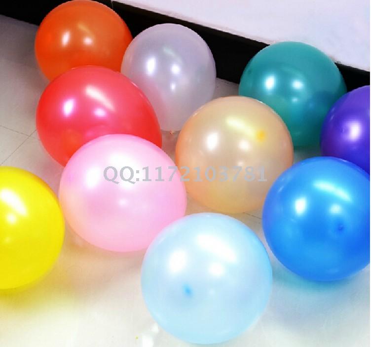 节日用品生日珠光气球游戏开业拱门纯色混色乳胶气球100只装