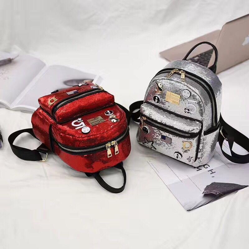 Sequined hardware accessories backpack, parent-child bag, children's bag, student cartoon bag, creative bag