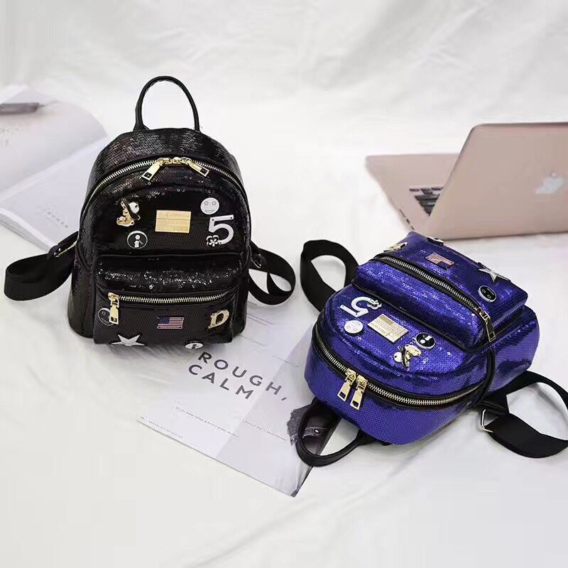 Sequined hardware accessories backpack, parent-child bag, children's bag, student cartoon bag, creative bag details Picture