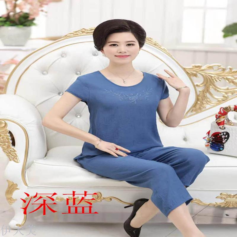 2017夏季超级火爆款妈妈套装优雅刺绣套装产品图