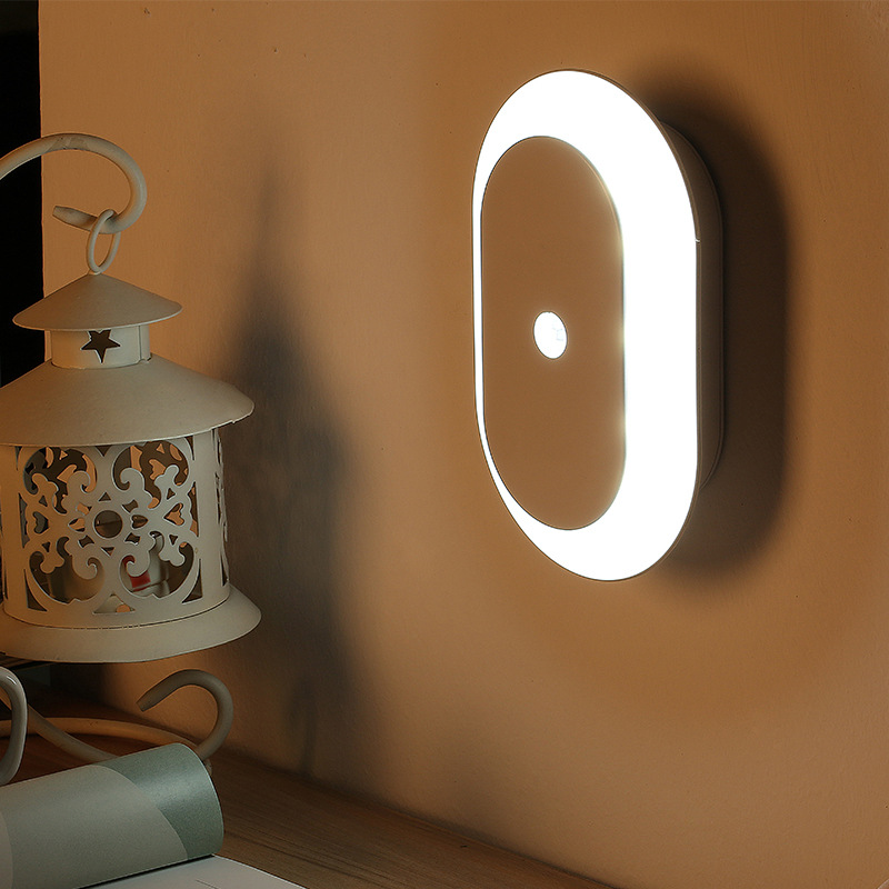 Creative infrared human body sensor led smart mini night light Specification image