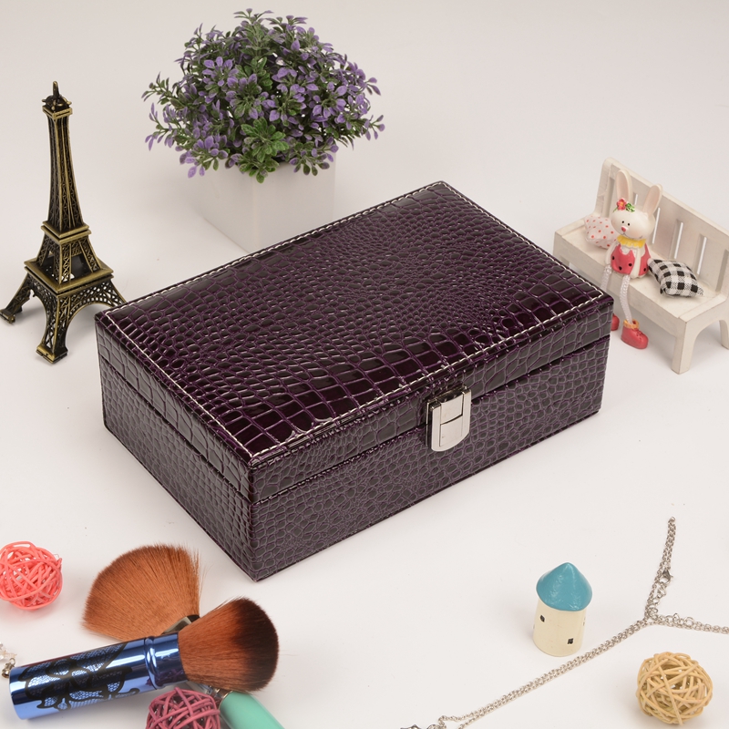 Guanyu square watch jewelry box pure color crocodile grain jewelry box professional customization