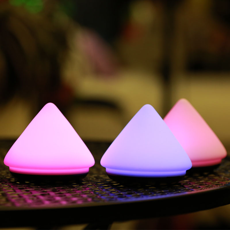 New creative conical silicone lamp USB charging colorful table lamp children's night light