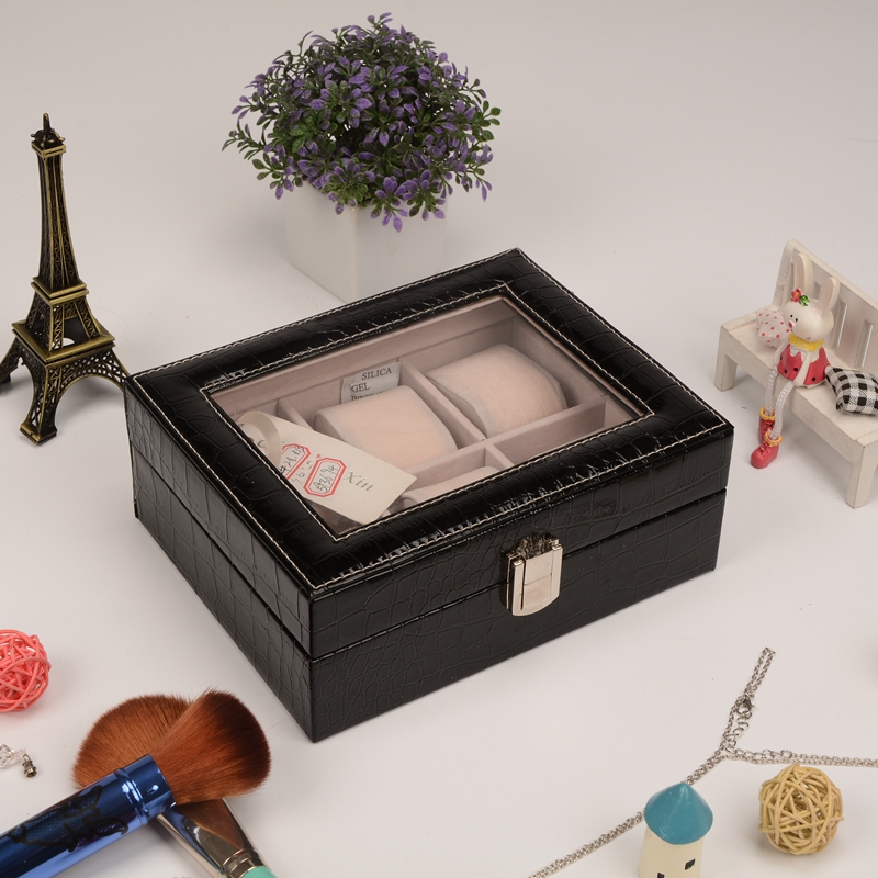 Guanyu crocodile six - seat watch box full skylight watch storage display box professional customization