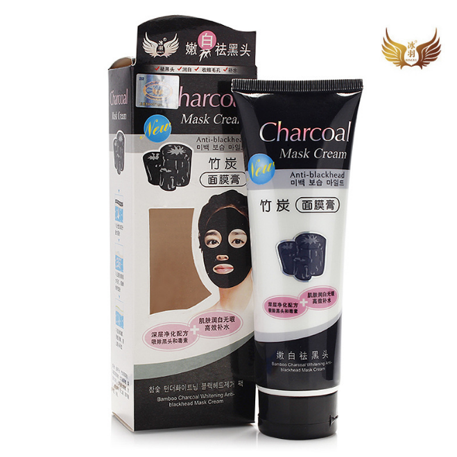 Ice feather bamboo charcoal mask cream to blackhead tear mask to acne control oil shrink pores genuine