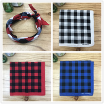 Cotton plaid bandana Outdoor bandana handkerchief sports sweat absorption bandana square 55CM