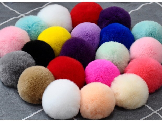 Rex Rabbit Fur Ball Bag Pendant Plush Keychain Doll Pendant Furry Ball Pendant Accessory