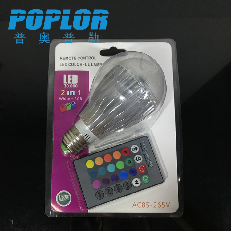 RGBW colorful remote control LED bulb light 10W smart light LED die-cast aluminum light blister packaging