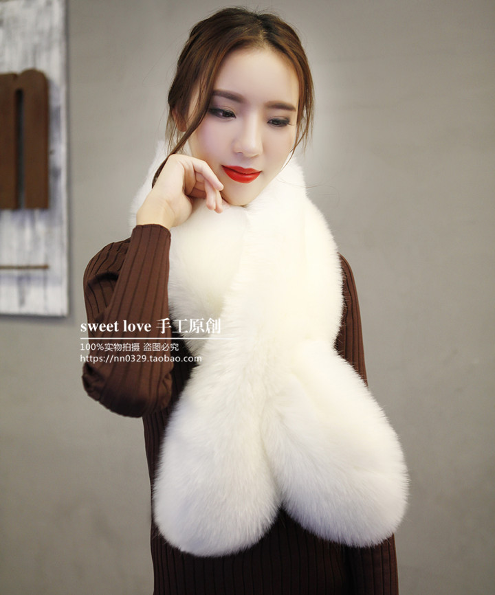 Imitation Fox Fur Bib Rabbit Hair Scarf Fur Shawl Everything Warm Woman Specification drawing