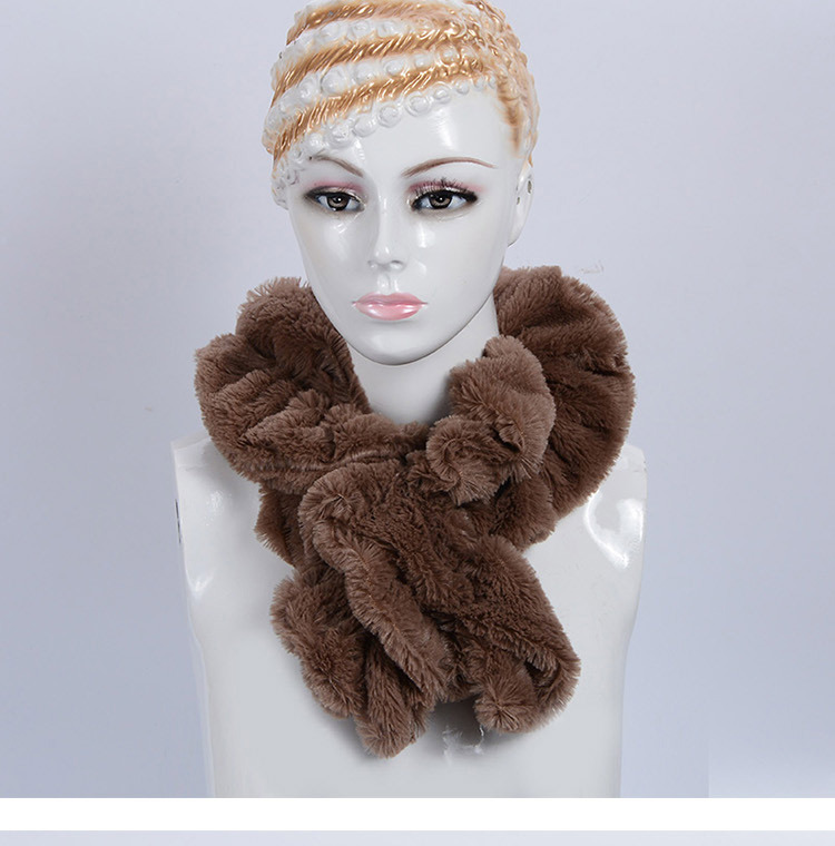Autumn And Winter Wool-Like Monochrome Scarf With Leather Band Europe And The United States Application Scenario