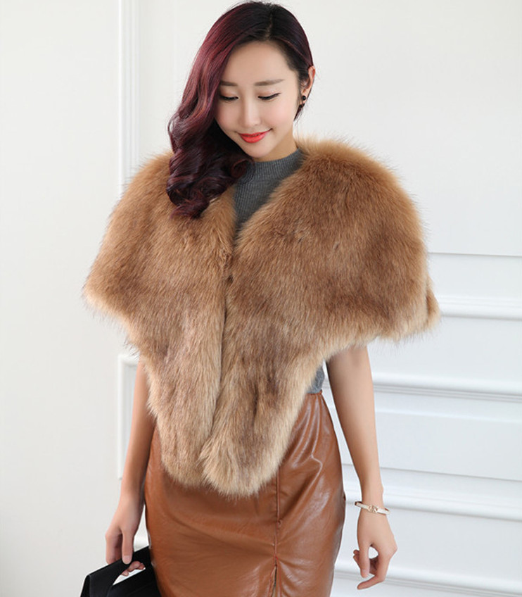 Imitation Fur Cape Coat Women's Korean Short Vest Specification drawing