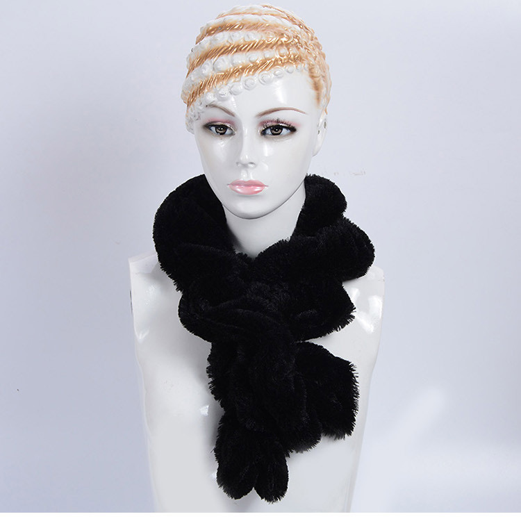 Autumn And Winter Wool-Like Monochrome Scarf With Leather Band Europe And The United States Specification drawing