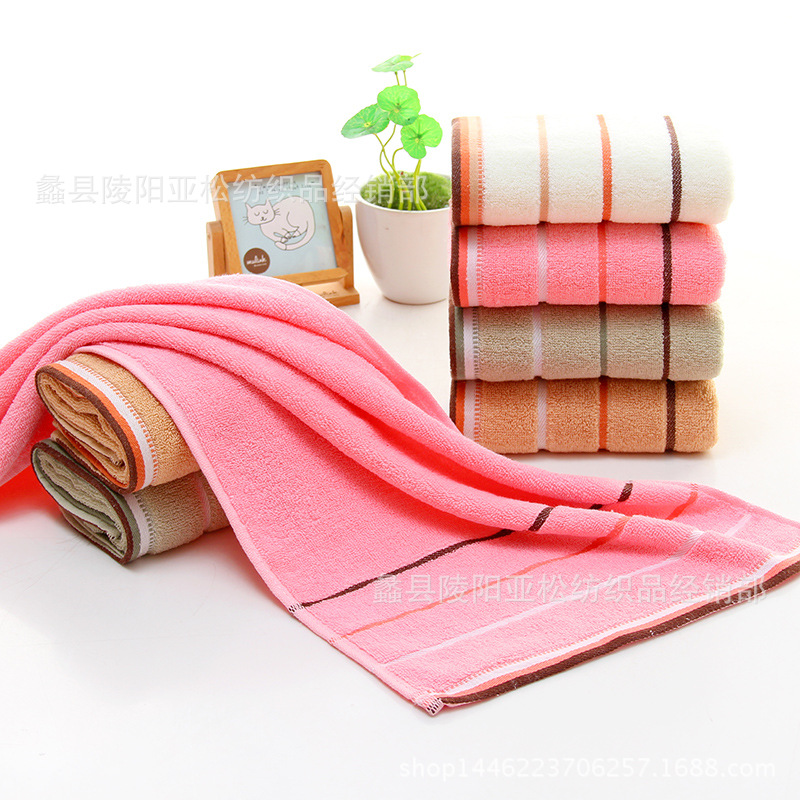 Customized wholesale of 32-ply color-striped pure cotton broken towels with logo, thickened labor protection supermarket