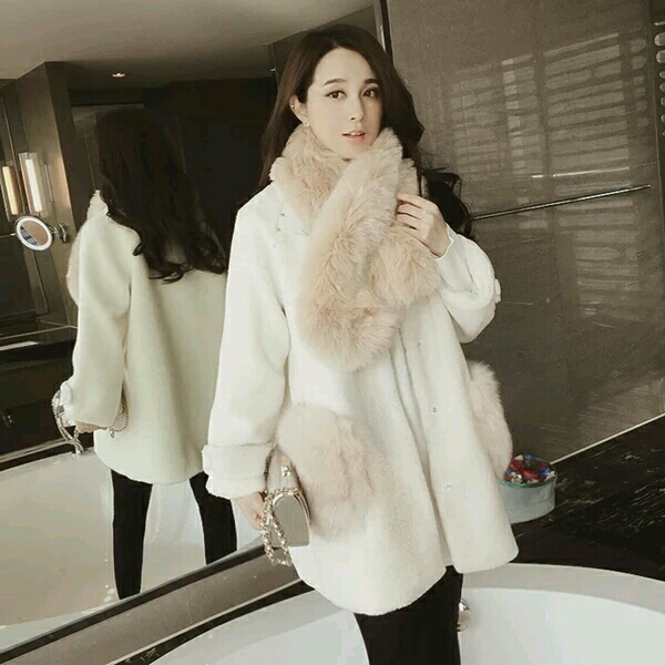 Imitation Fox Fur Bib Rabbit Hair Scarf Fur Shawl Everything Warm Woman