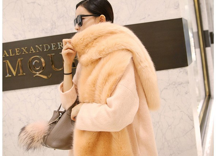 Autumn And Winter New Fox Hair Scarf Female Rex Rabbit Hair Bib Imitation Fur Cape Specification drawing
