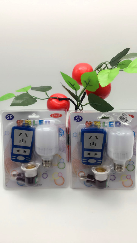 Small three-position power strip lamp head switch LED bulb combination set details Picture